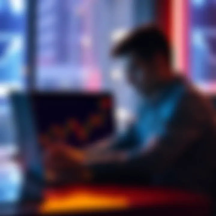 An investor looks disappointed while reviewing AMP token charts on a laptop, symbolizing a decision to sell after years of struggle.
