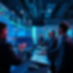 Investors Analyzing Market Data A group of investors looking at charts and financial data on screens, showing a challenging 400% return needed to break even in the market.