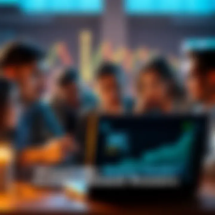 A group of investors looking worried while discussing finance, with a laptop showing graphs in the background, representing their concerns about funds.