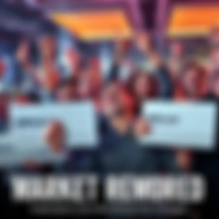 A group of investors cheer joyfully while holding signs showing low price graphs and expressions of concern, indicating a mixed feeling of celebration and worry in the market.