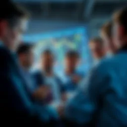 A group of unhappy investors looking at stock charts showing losses due to Revolut's Commodities Services closure