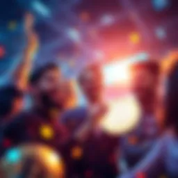 A group of happy investors discussing Kishu Coin's potential growth and market cap increase