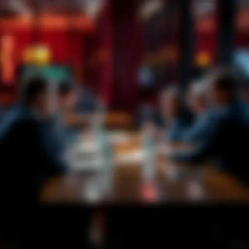 Investors discussing losses A group of investors sharing their experiences and feelings about financial losses around a table