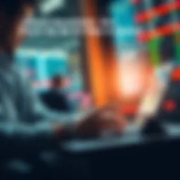 Investors Taking Advantage of Market Dips A person analyzing stock market trends on a laptop while making small investments to lower their average cost.