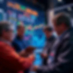 A group of investors looking at stock market charts and graphs, discussing strategies for 2026.