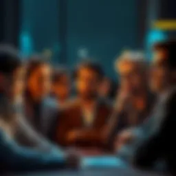 A group of investors discussing their experiences of selling assets at a loss, showing varied emotions of regret and contemplation.