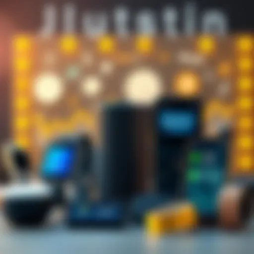 Various Internet of Things devices like smart speakers and wearables displaying payment transactions