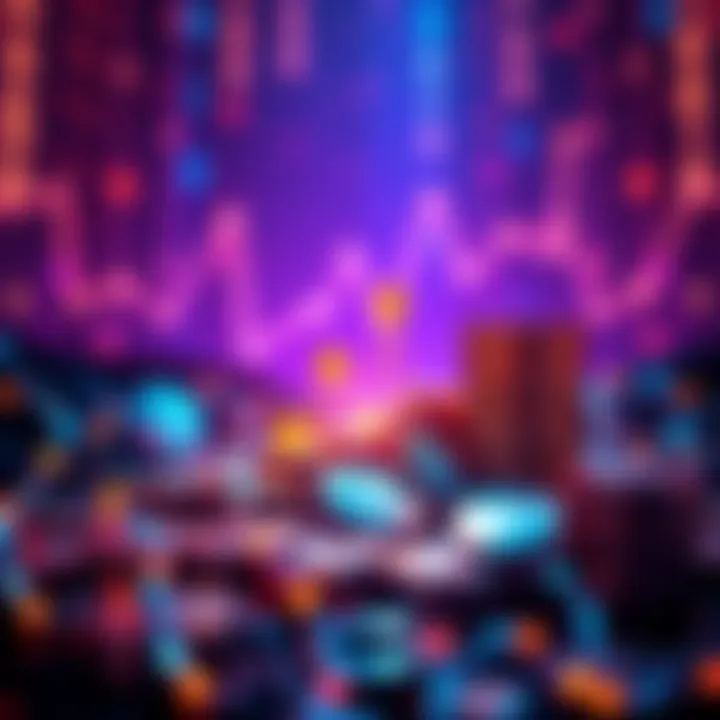 Visual representation of cryptocurrency staking with IOTA tokens and growing earnings