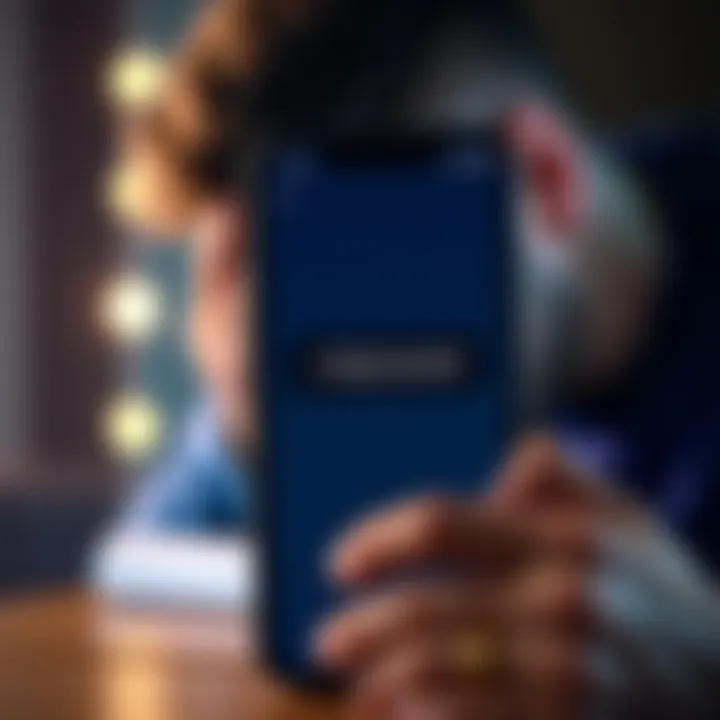 An iPhone screen displaying an error message from the Ledger Wallet app after the latest iOS update, with a frustrated user in the background