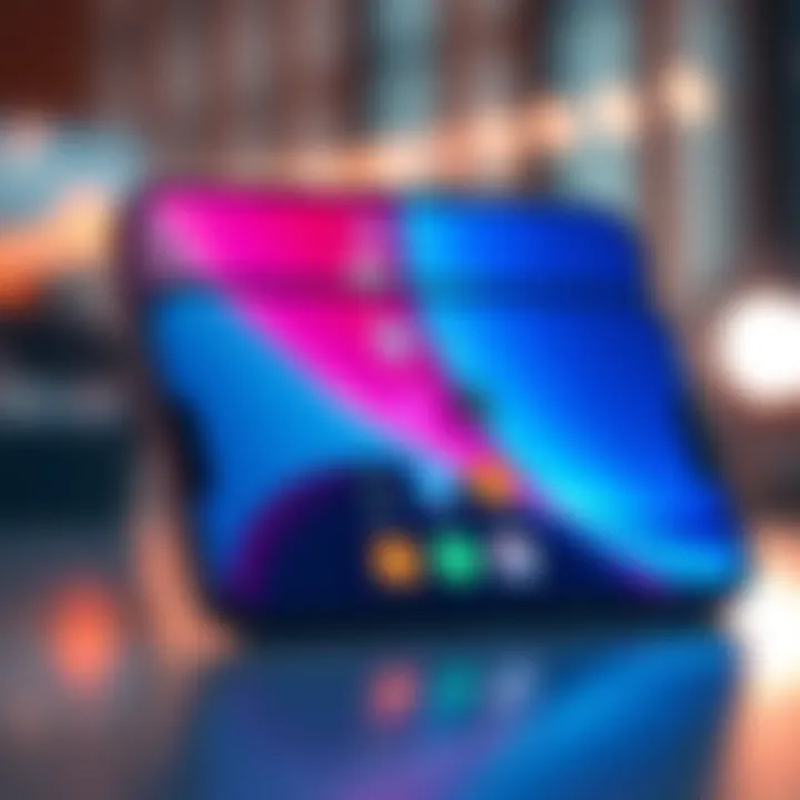 iPhone Duo displaying apps not optimized for foldable use