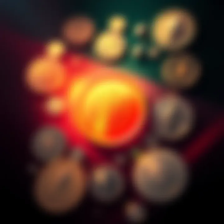 Iranian flag surrounded by various cryptocurrency symbols like Bitcoin and Ethereum, representing the use of digital currencies in evading sanctions.