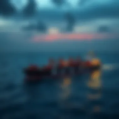 A ship in the Persian Gulf representing Iran's new Bitcoin maritime insurance platform.