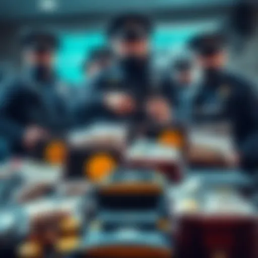 Irish police officers displaying seized drugs and Bitcoin wallets after a major drug bust