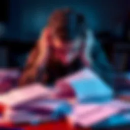 Person stressed about tax filings with IRS documents scattered around