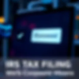 A close-up view of a computer screen showing IRS tax filing status marked as processed with a checklist graphic.