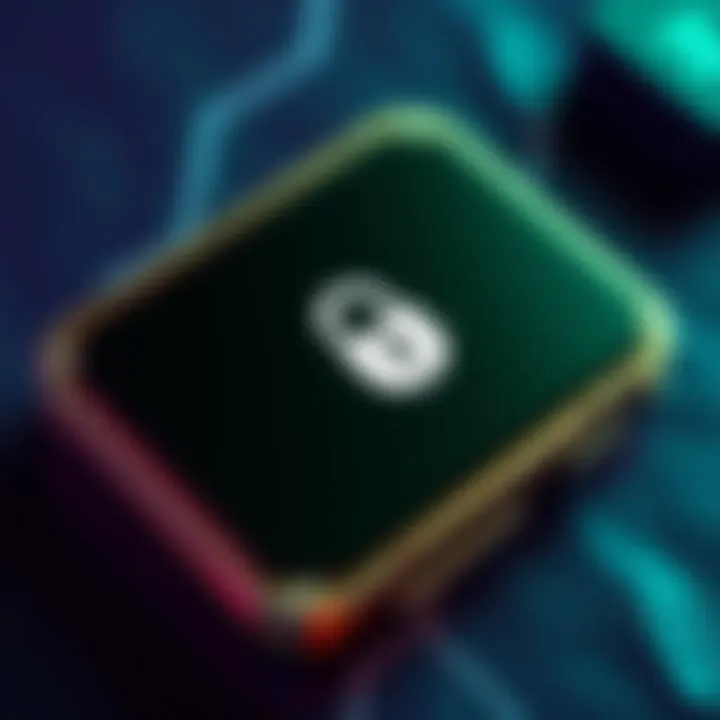 A close-up view of a Jade hardware wallet showcasing its sleek design and screen interface, alongside a security lock symbol representing safety.