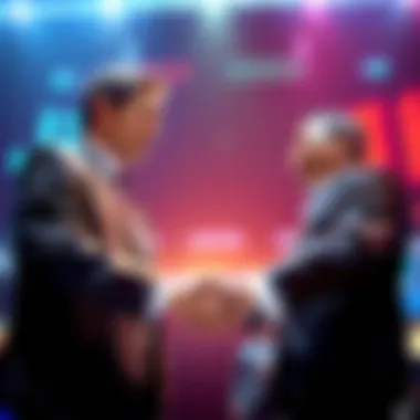 JANCTION and Cabinet Partnership JANCTION and Cabinet Co., Ltd. representatives shaking hands to symbolize their strategic partnership for Web3 infrastructure in Japan