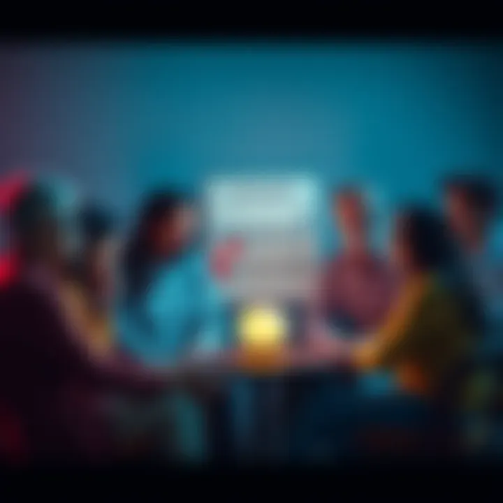 A group of diverse people sitting together, discussing emotional challenges they face in January, with a calendar in view highlighting the month.