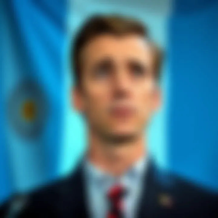 Javier Milei in front of the Argentine flag Argentina's President Javier Milei looks concerned about the LIBRA crypto scandal