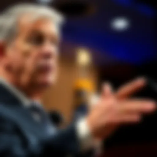 US Federal Reserve Chair Jerome Powell giving a stern warning about inflation and supply shocks during a press conference