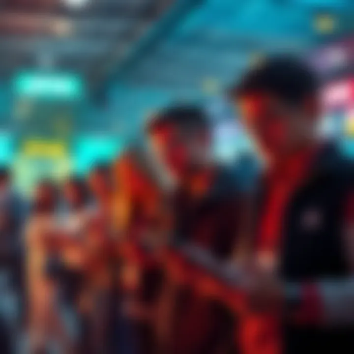 Frustrated people waiting for Jito bundle rewards Group of people looking at their devices in confusion due to reward claim issues