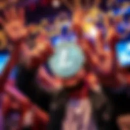 A person celebrating while holding a litecoin with excitement, symbolizing their new membership in the LiteCoin Club.