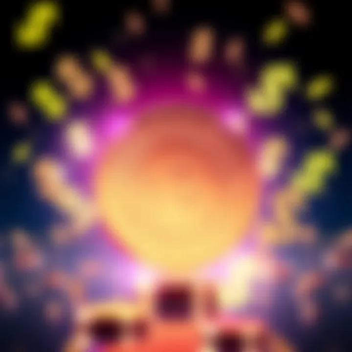 A digital coin with a playful design, symbolizing the rise of joke coins in the cryptocurrency market, surrounded by dollar signs illustrating potential value growth.