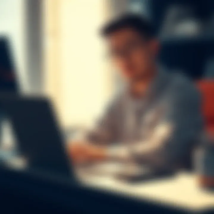 A man sitting at a desk, looking thoughtful with a laptop open, displaying a crypto chart. He appears concerned as he reflects on his investment experience.