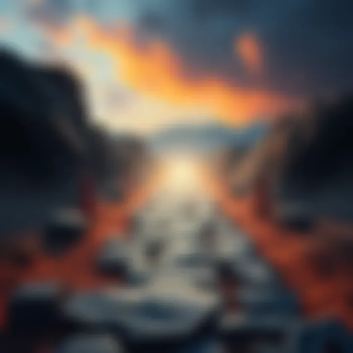 Journey to 15,000 A path symbolizing determination and growth, lined with obstacles and milestones.