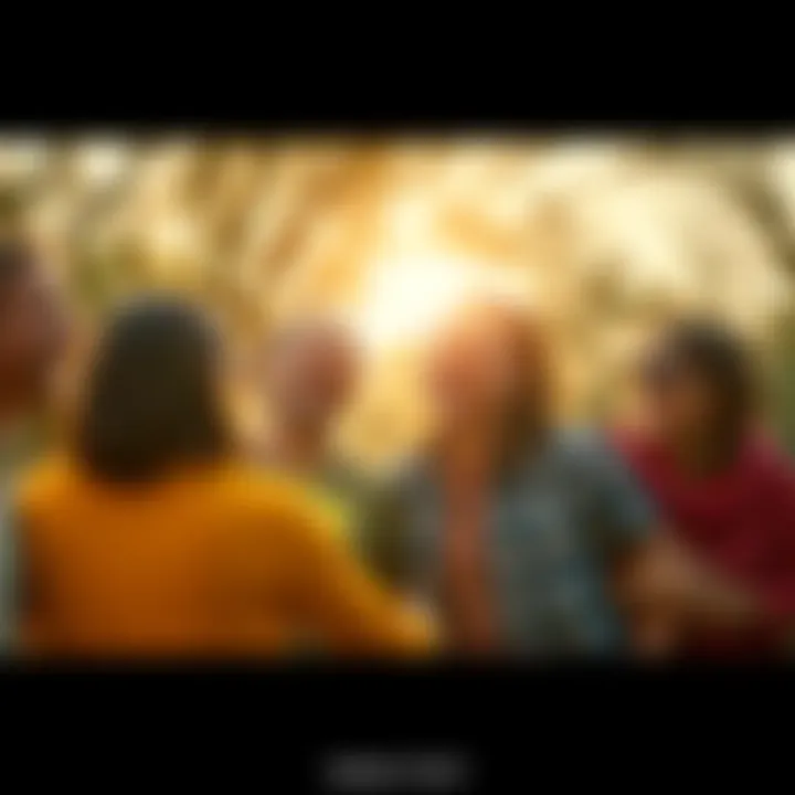 A vibrant celebration featuring friends laughing and enjoying each other's company in a sunlit park.