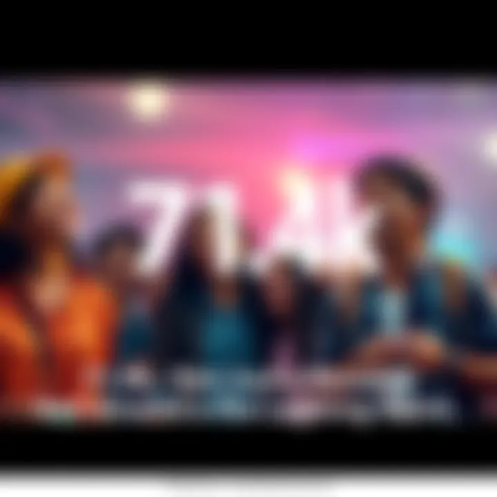 A group of friends laughing together, highlighting the fun around the number 71.4k.