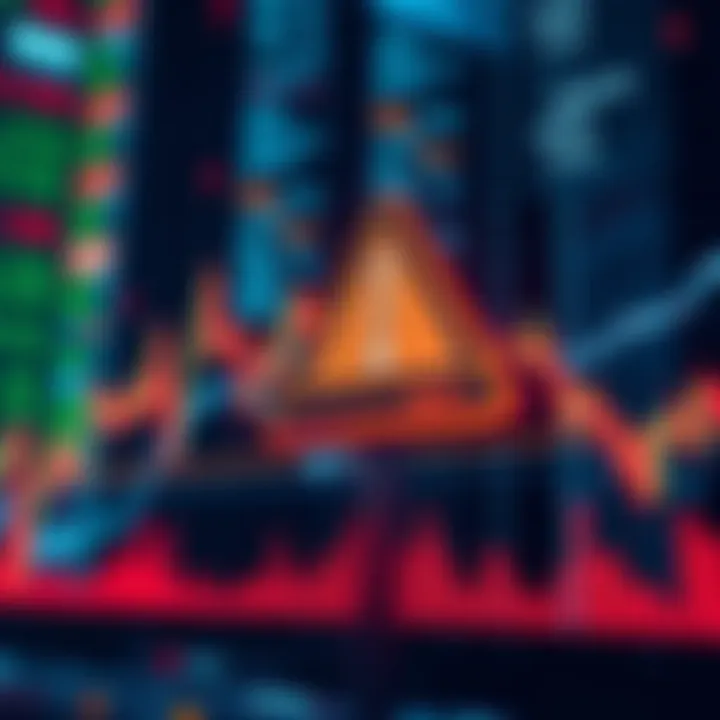 A graphic showing a stock chart declining with a warning sign about MicroStrategy's potential index exclusion.