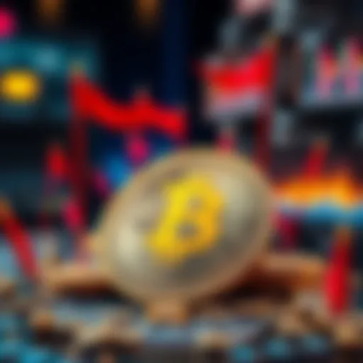 Digital representation of cryptocurrency with red flags symbolizing concerns over legitimacy