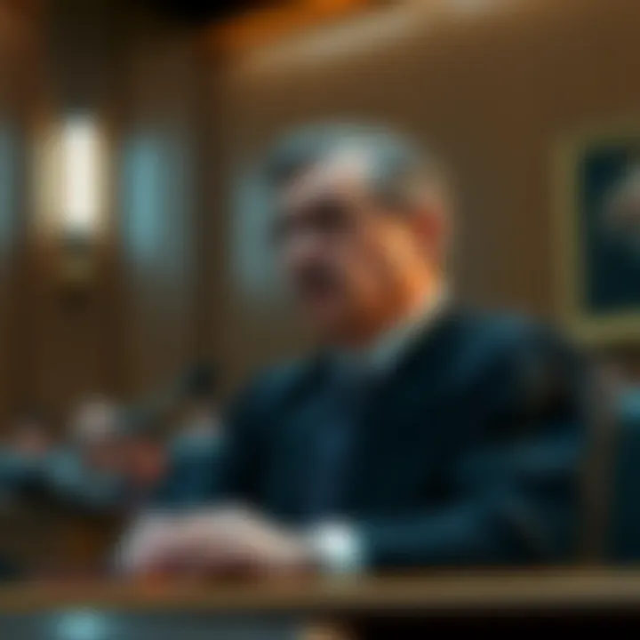 Judge Torres speaking calmly about the XRP case in a courtroom setting