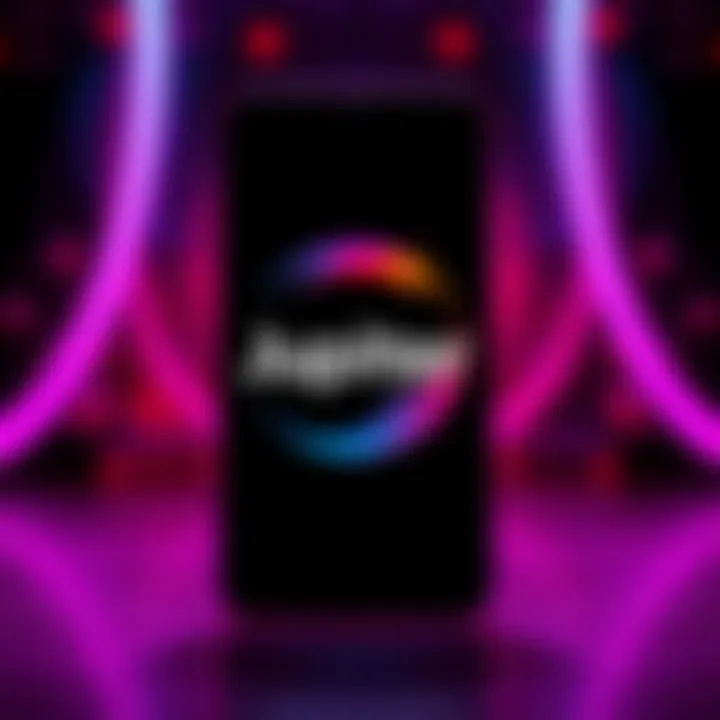 The new logo of Jupiter Mobile displayed on a modern smartphone with a vibrant background.