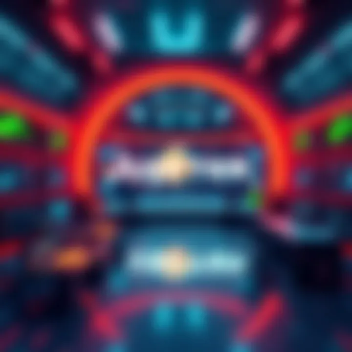 A vibrant digital scene showing the Jupiter trading platform with various cryptocurrencies represented, illustrating its role as the top trading venue for Solana in 2025.