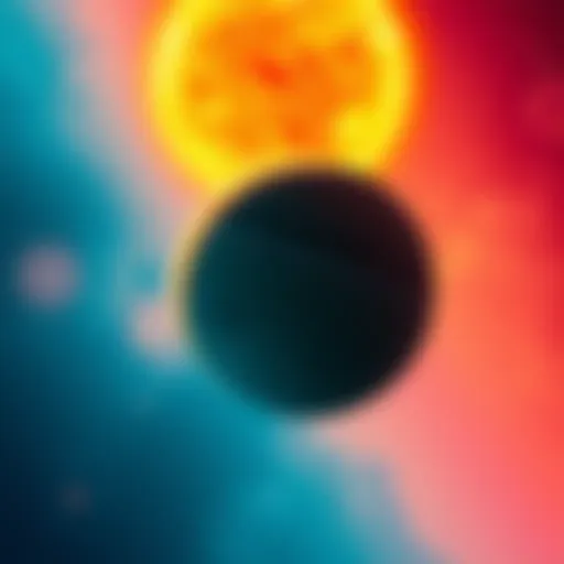 Jupiter surrounded by two bright suns in a colorful sky, showcasing a vivid atmosphere and a striking view of the planet's bands.