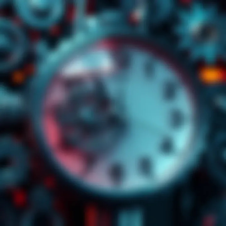 A clock with gears symbolizing timely solutions for modern issues in productivity and supply chains