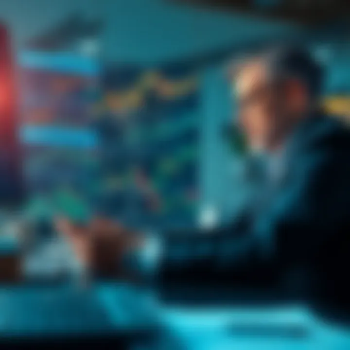 A thoughtful investor analyzing market trends and graphs related to KAS Investments.