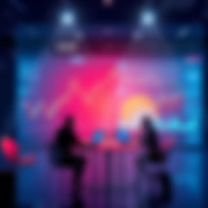 A graphic showing charts and graphs indicating a price surge for KAS, with people discussing investment strategies around a table.