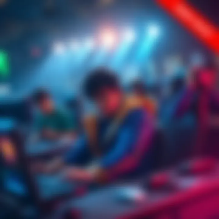 Energetic scene showing Kas preparing for the tournament, with teammates rallying and strategizing