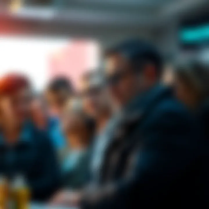 A group of people discussing the potential of Kaspa reaching one dollar, showing mixed expressions of optimism and skepticism.
