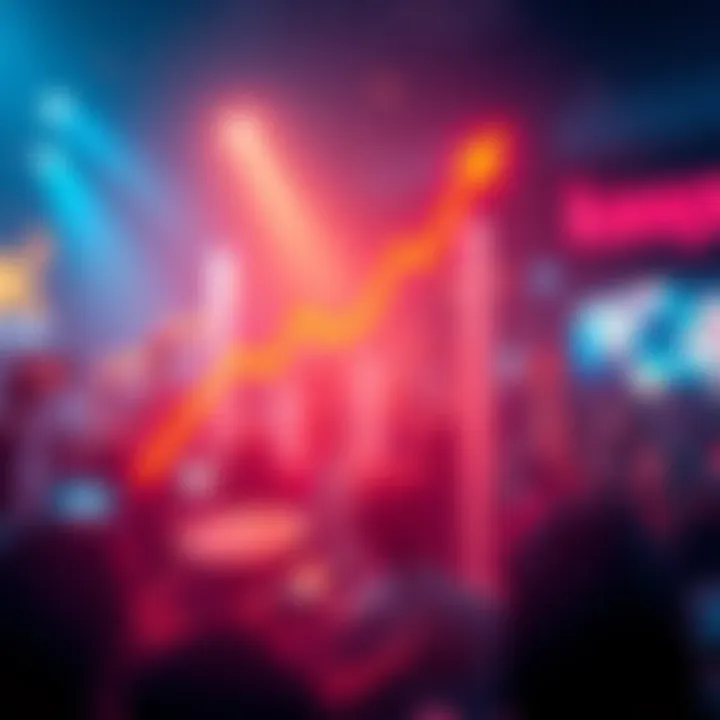 A graphic showing the upward trend of Kaspa's price with excited investors in the background.