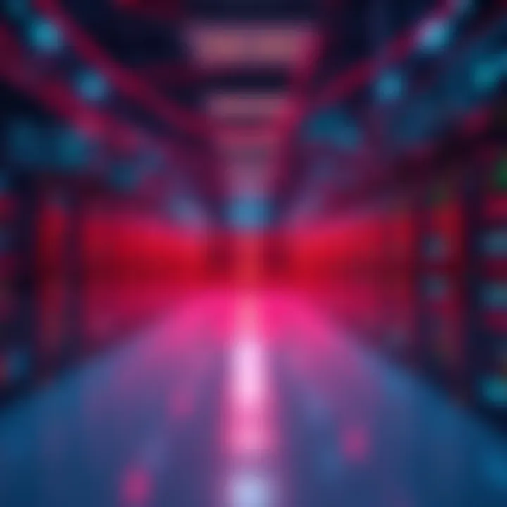 Kaspa AI Datacenter A visual representation of Kaspa's decentralized AI datacenter with modern technology and networks, highlighting its potential in artificial intelligence.