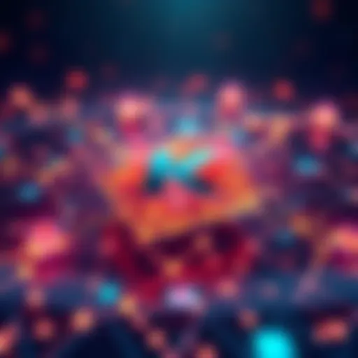A visual representation of the Kaspa blockchain, showcasing its innovative structure and features with a digital background of interconnected nodes and blocks.