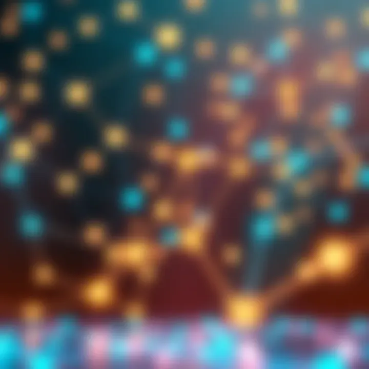 Artistic representation of BlockDAG technology, showcasing interconnected nodes and digital currency flow