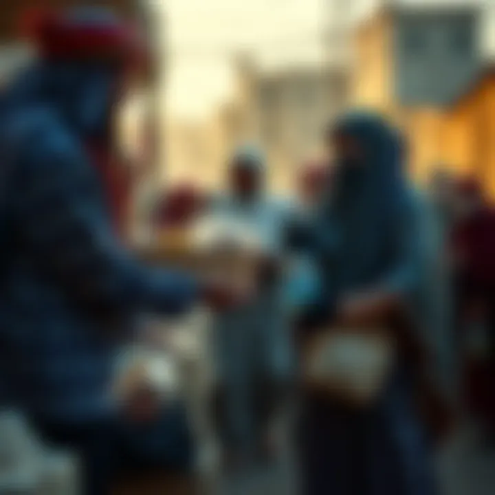 Members of the Kaspa community providing aid to families in need, delivering food and water amid a crisis in the Middle East