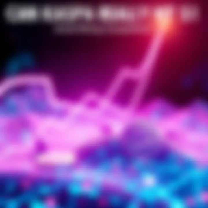 Representation of Kaspa cryptocurrency with a rising graph and digital nodes symbolizing competition in DAG technology.