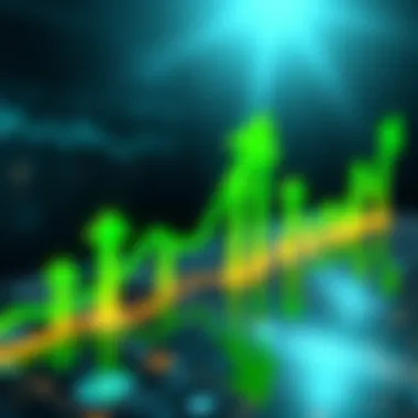 Graph showing Kaspa's rise among the top 100 cryptocurrencies with green arrows symbolizing growth.