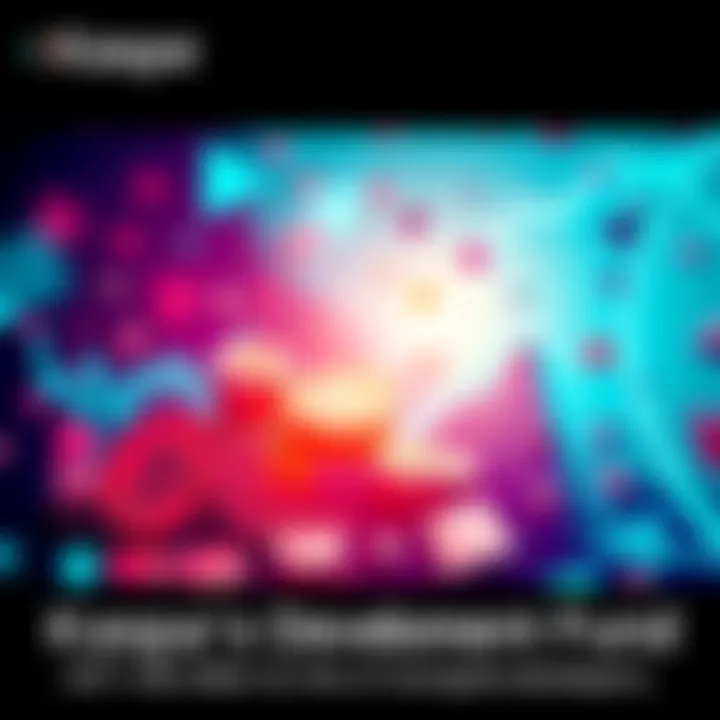 A visual representation of Kaspa's $6 million development fund with symbols of cryptocurrencies and active developers.